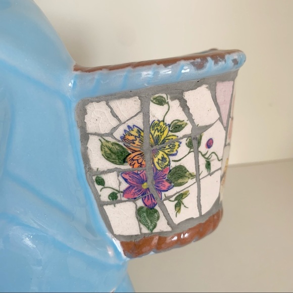 New Mosaic ceramic bunny planter - Picture 7 of 17